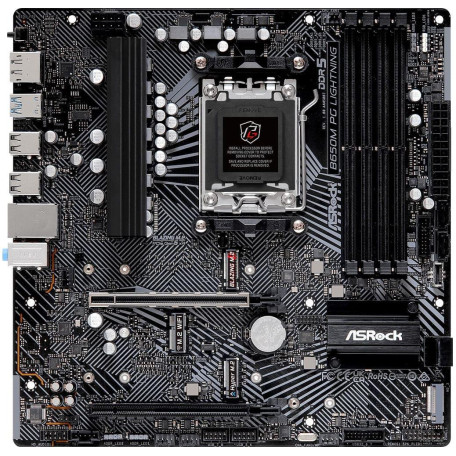 Материнська плата AsRock B650M PG LIGHTNING (B650M PG LIGHTNING) (Socket AM5, AMD B650, Micro-ATX)