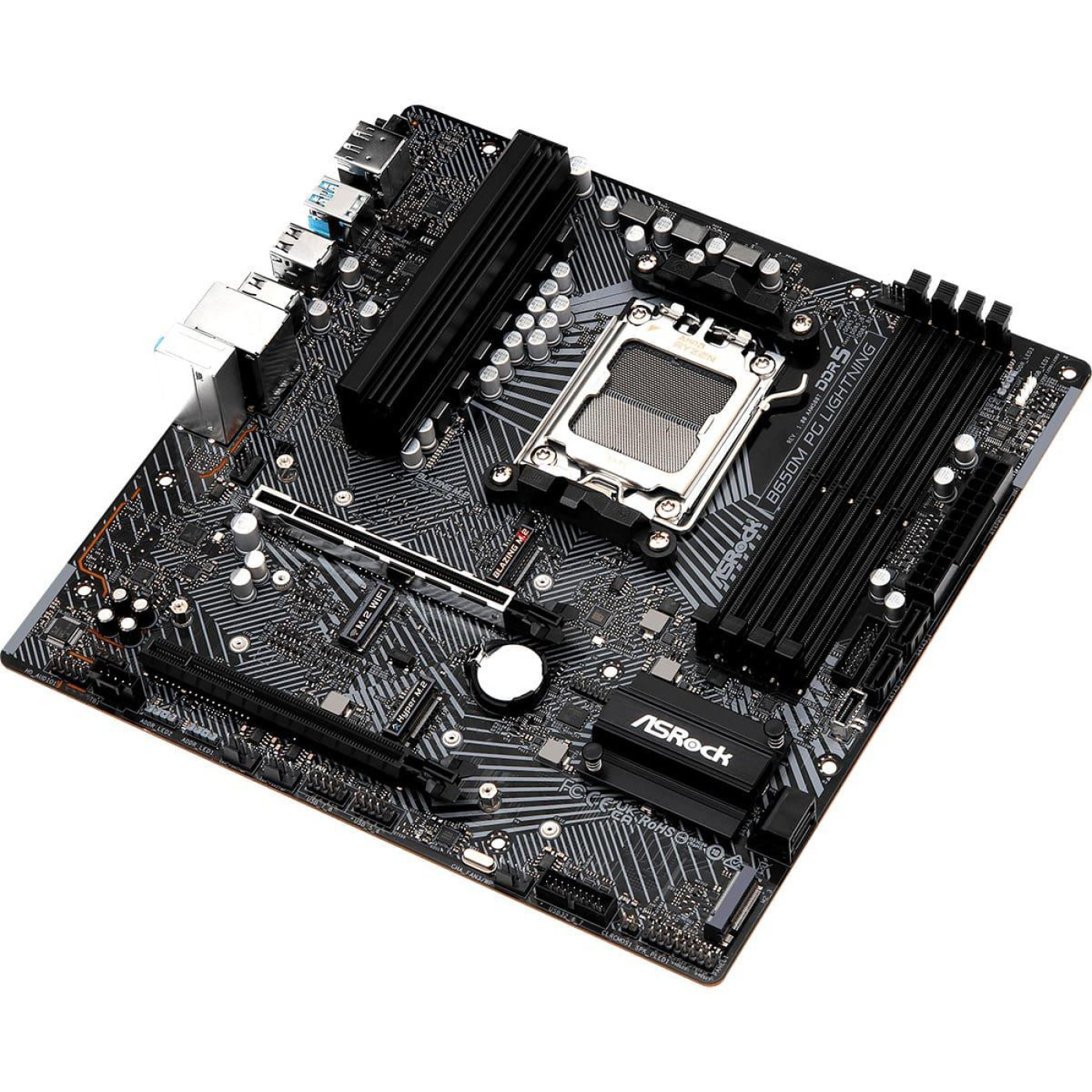Материнская плата AsRock B650M PG LIGHTNING (B650M PG LIGHTNING) (Socket AM5, AMD B650, Micro-ATX)