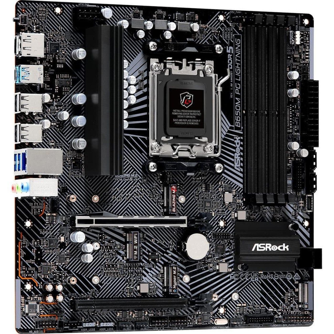 Материнская плата AsRock B650M PG LIGHTNING (B650M PG LIGHTNING) (Socket AM5, AMD B650, Micro-ATX)