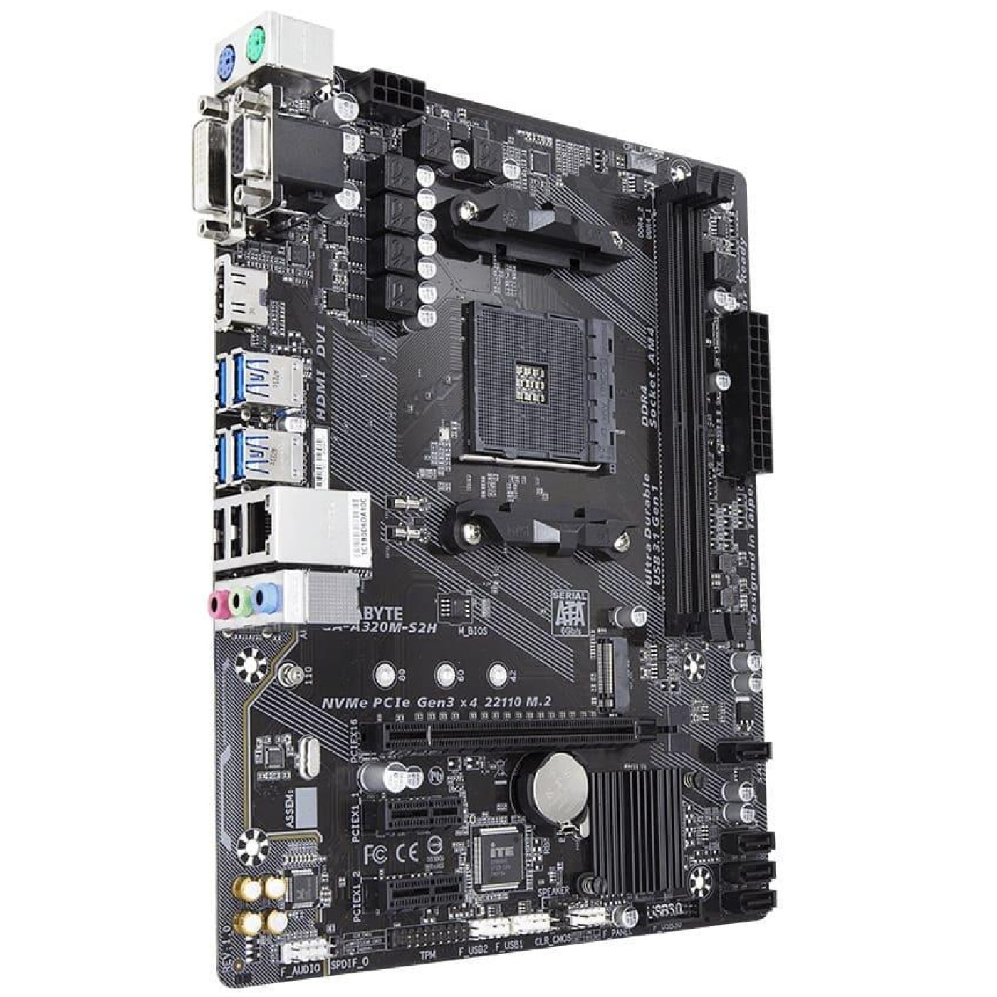 Материнська плата Gigabyte GA-A320M-S2H (GA-A320M-S2H) (Socket AM4, AMD A320, Micro-ATX)
