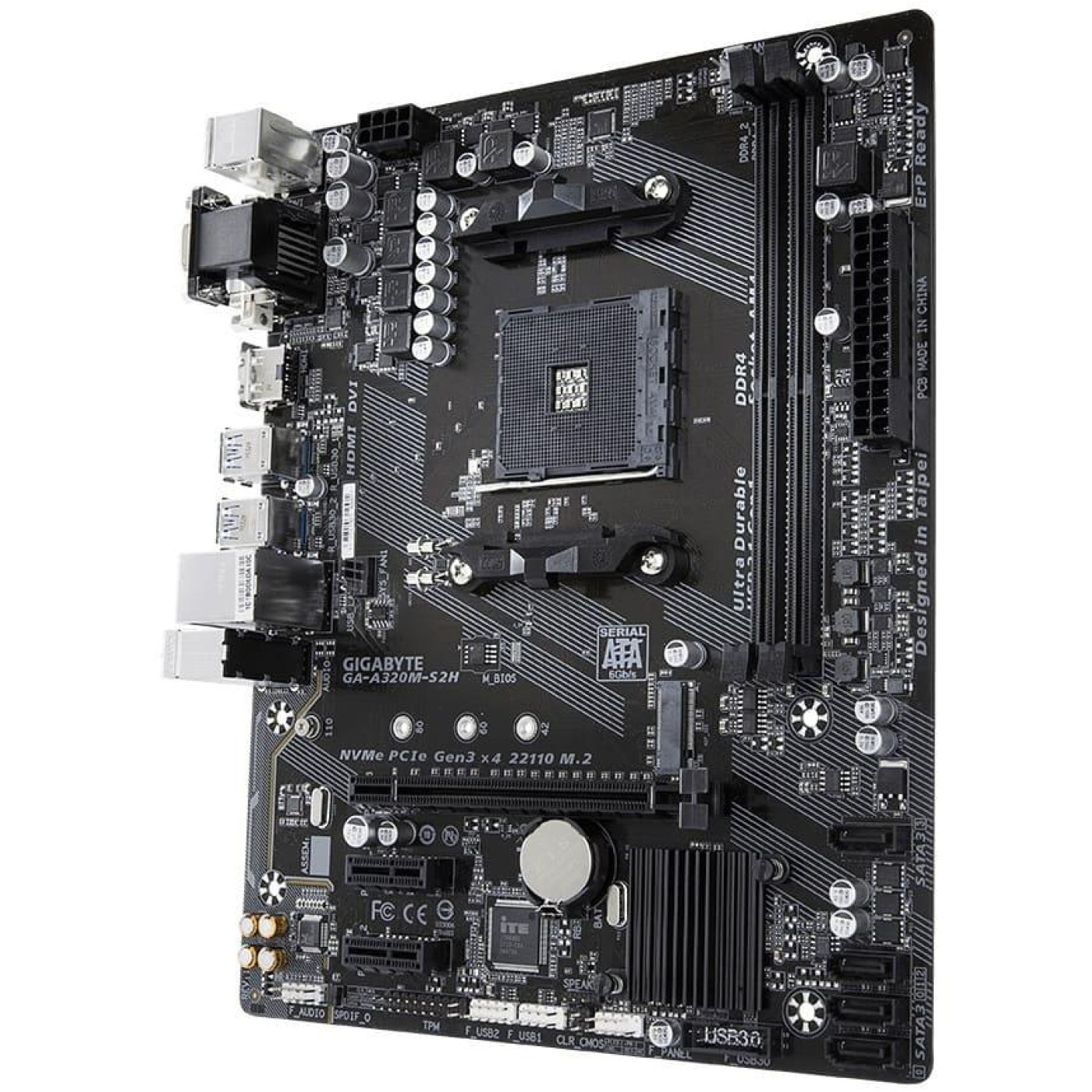 Материнська плата Gigabyte GA-A320M-S2H (GA-A320M-S2H) (Socket AM4, AMD A320, Micro-ATX)