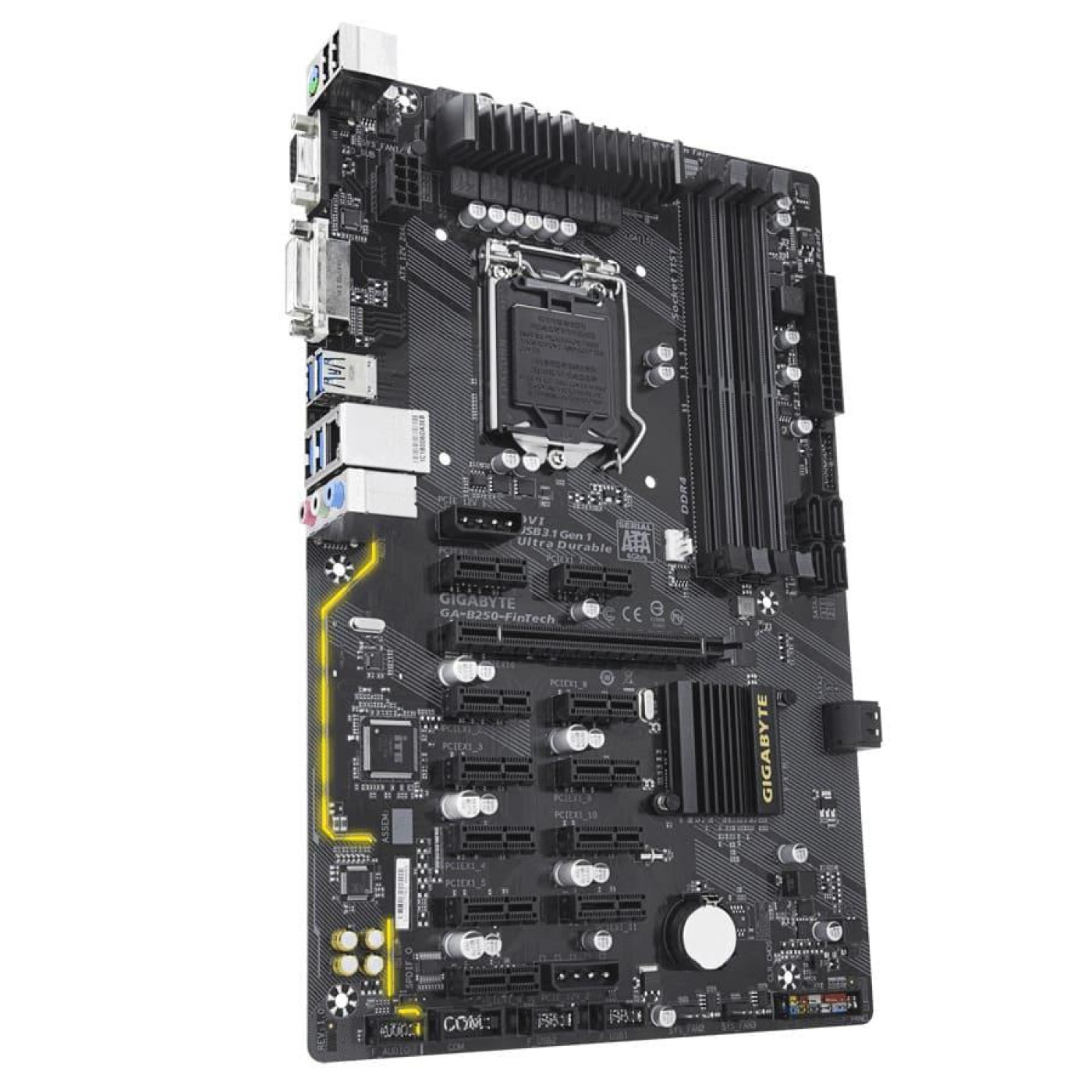 Материнська плата Gigabyte GA-B250-FinTech (GA-B250-FinTech) (Socket 1151, Intel B250, ATX) Б/в