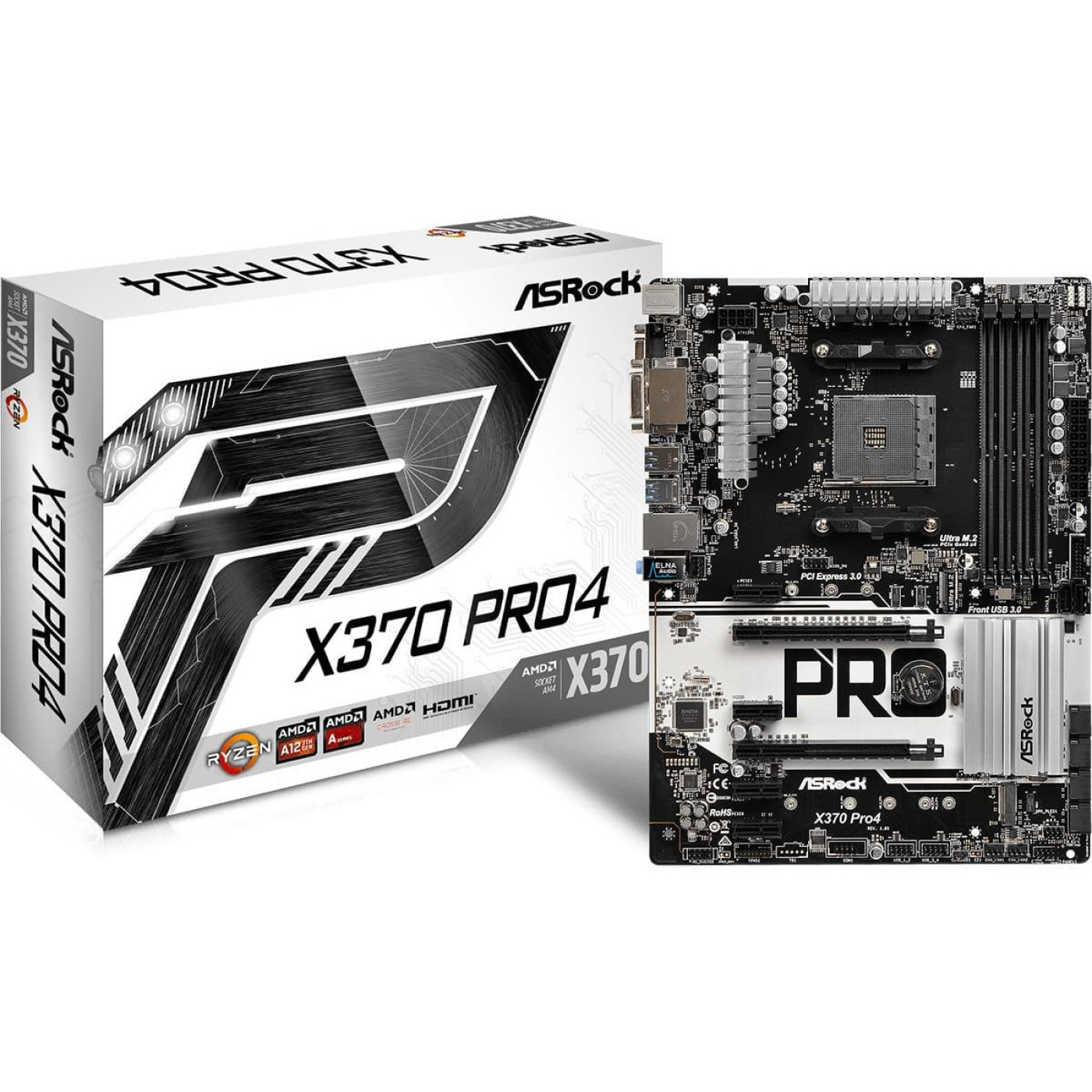 Материнська плата AsRock X370 Pro4 (X370 Pro4) (Socket AM4, AMD X370, ATX) Б/в