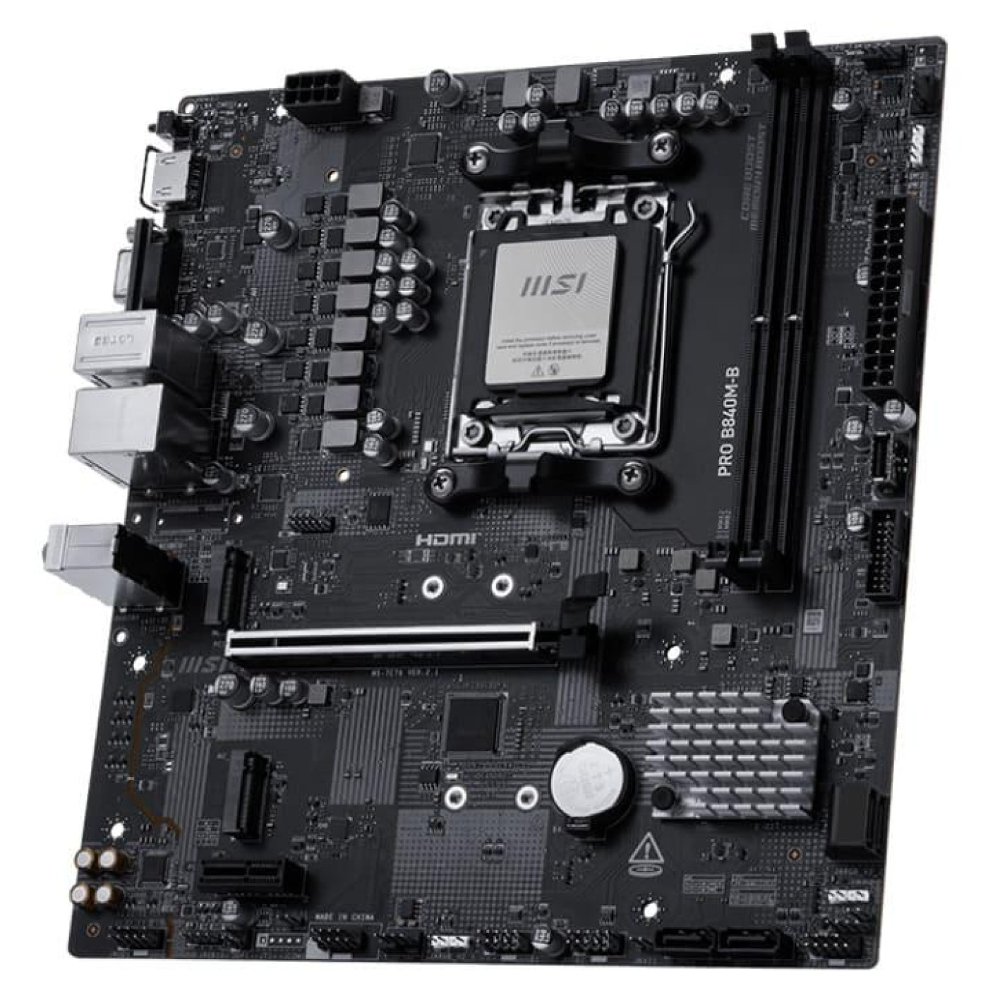 Материнська плата MSI PRO B840M-B (PRO B840M-B) (Socket AM5, AMD B840, Micro-ATX)