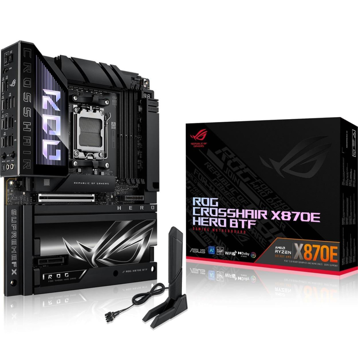 Материнская плата ASUS ROG CROSSHAIR X870E HERO BTF (ROG CROSSHAIR X870E HERO BTF) (Socket AM5, AMD X870E, ATX)