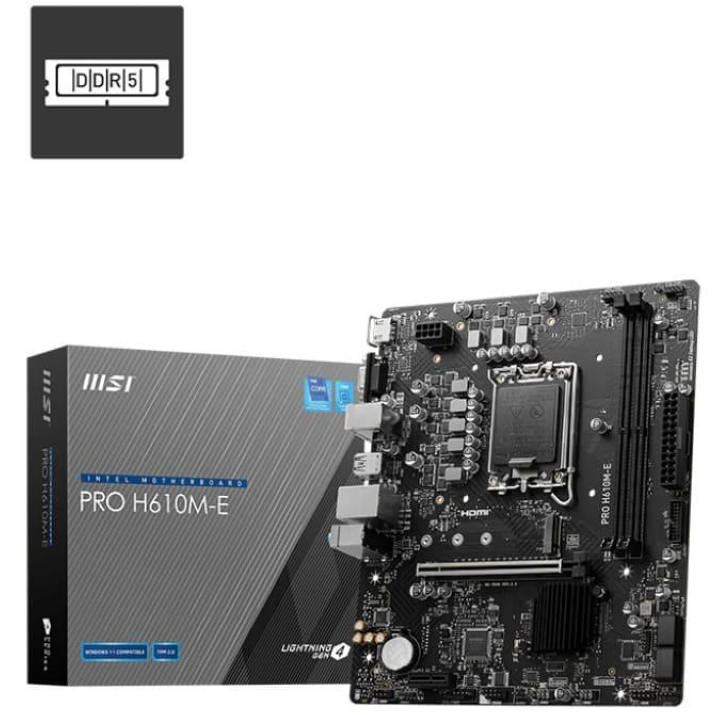 Материнська плата MSI PRO H610M-E (PRO H610M-E) (Socket 1700, Intel H610, Micro-ATX)