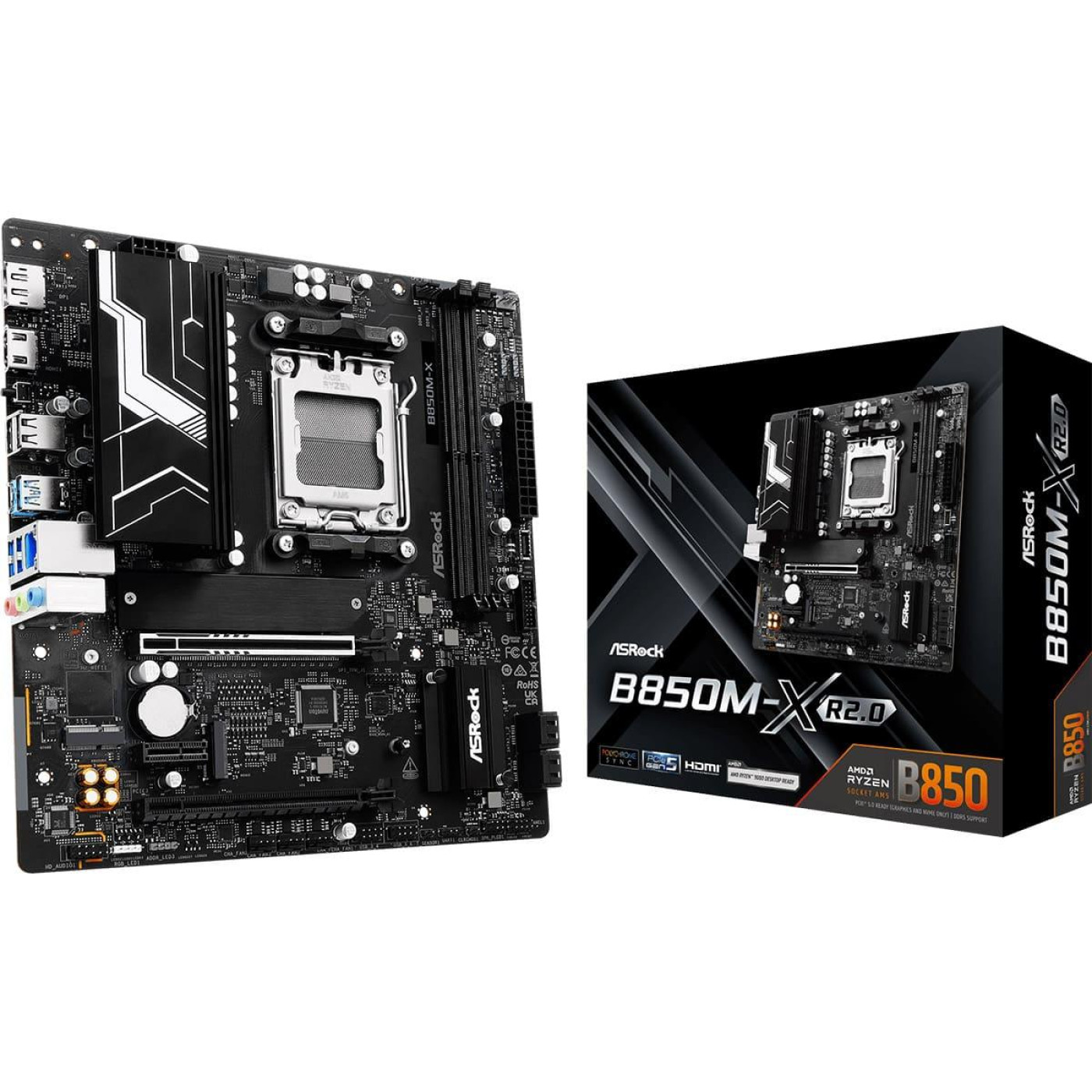 Материнська плата AsRock B850M-X R2.0 (B850M-X R2.0) (Socket AM5, AMD B850, Micro-ATX)
