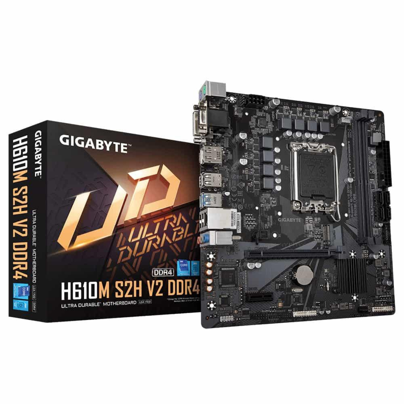 Материнська плата Gigabyte H610M S2H V2 DDR4 (H610M S2H V2 DDR4) (Socket 1700, Intel H610, Micro-ATX)
