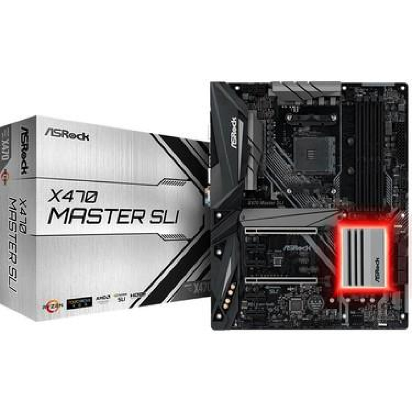 Материнская плата AsRock X470 Master SLI (X470 Master SLI) (Socket AM4, AMD X470, ATX) Б/у,U1