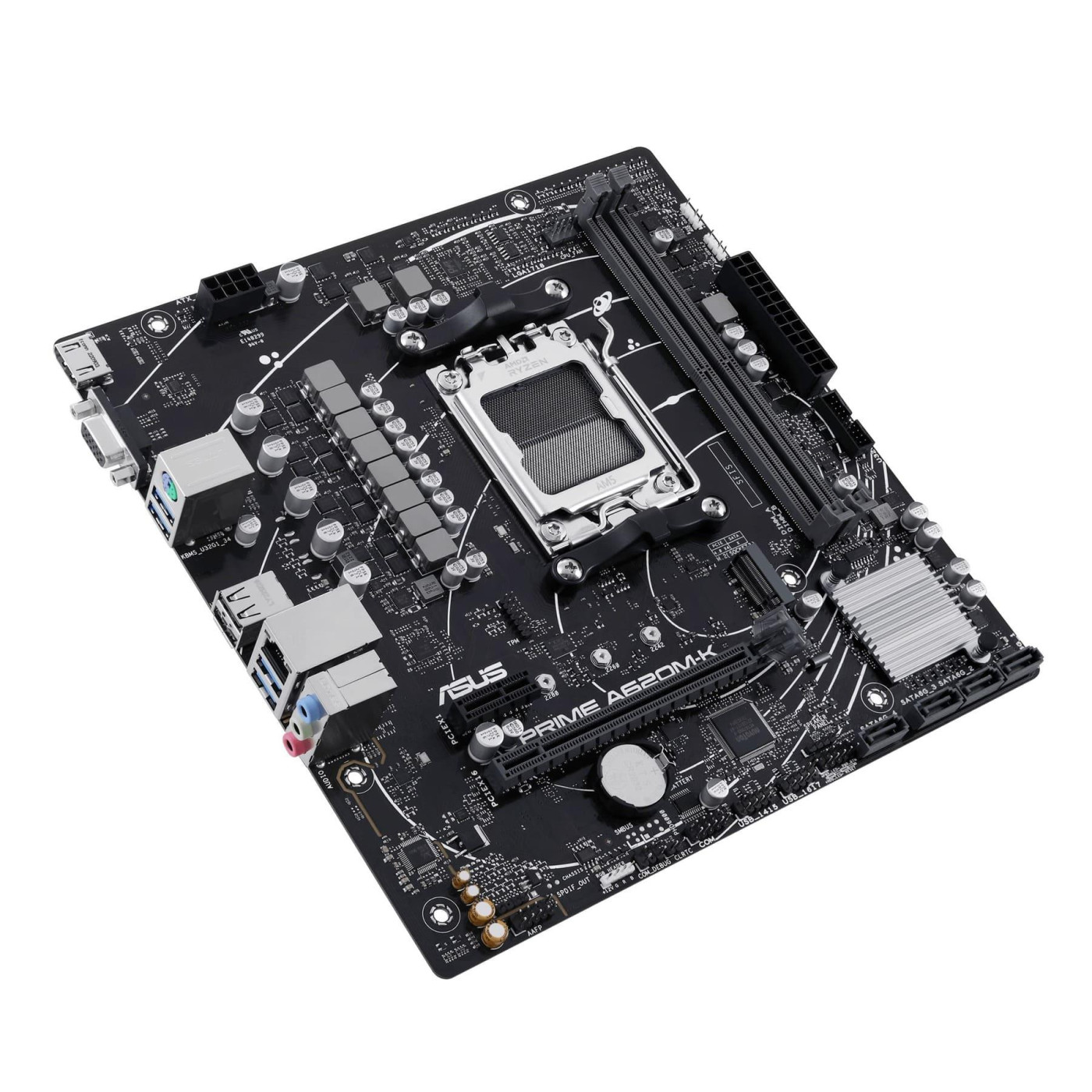 Материнська плата ASUS PRIME A620M-K (PRIME A620M-K) (Socket AM5, AMD A620, Micro-ATX)