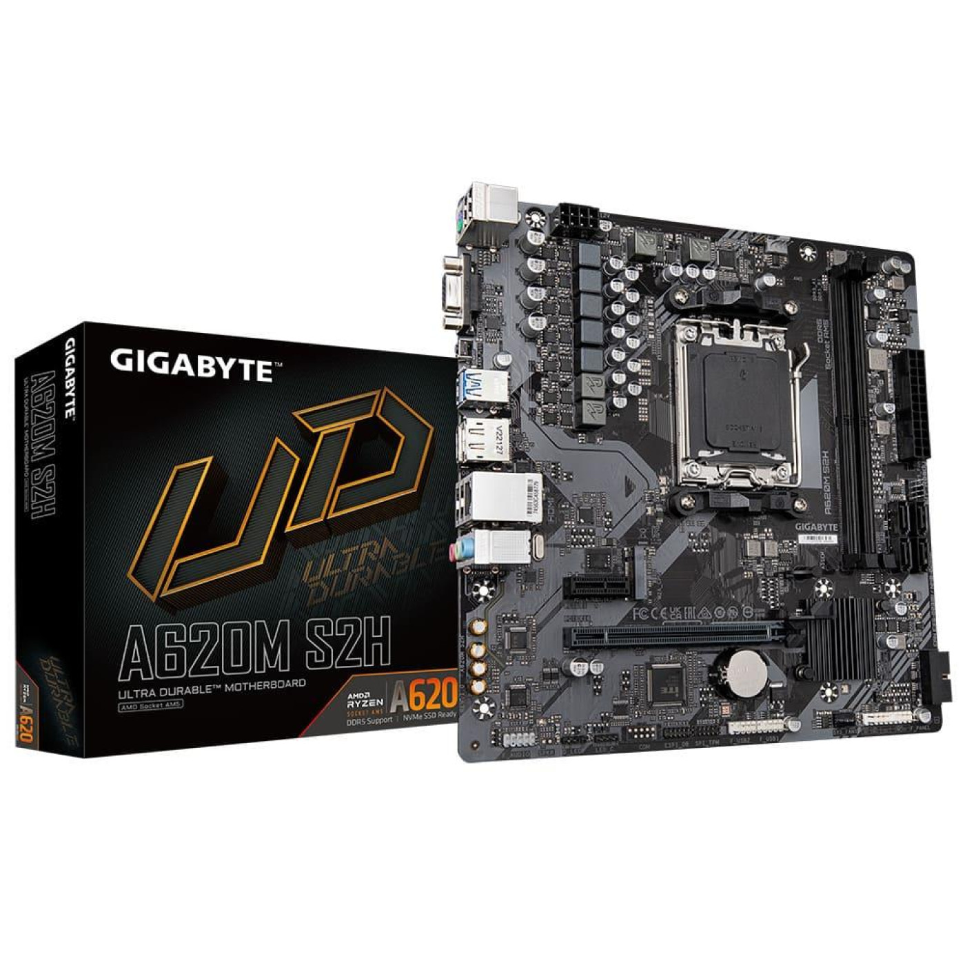 Материнська плата Gigabyte A620M S2H (A620M S2H) (Socket AM5, AMD A620, Micro-ATX)