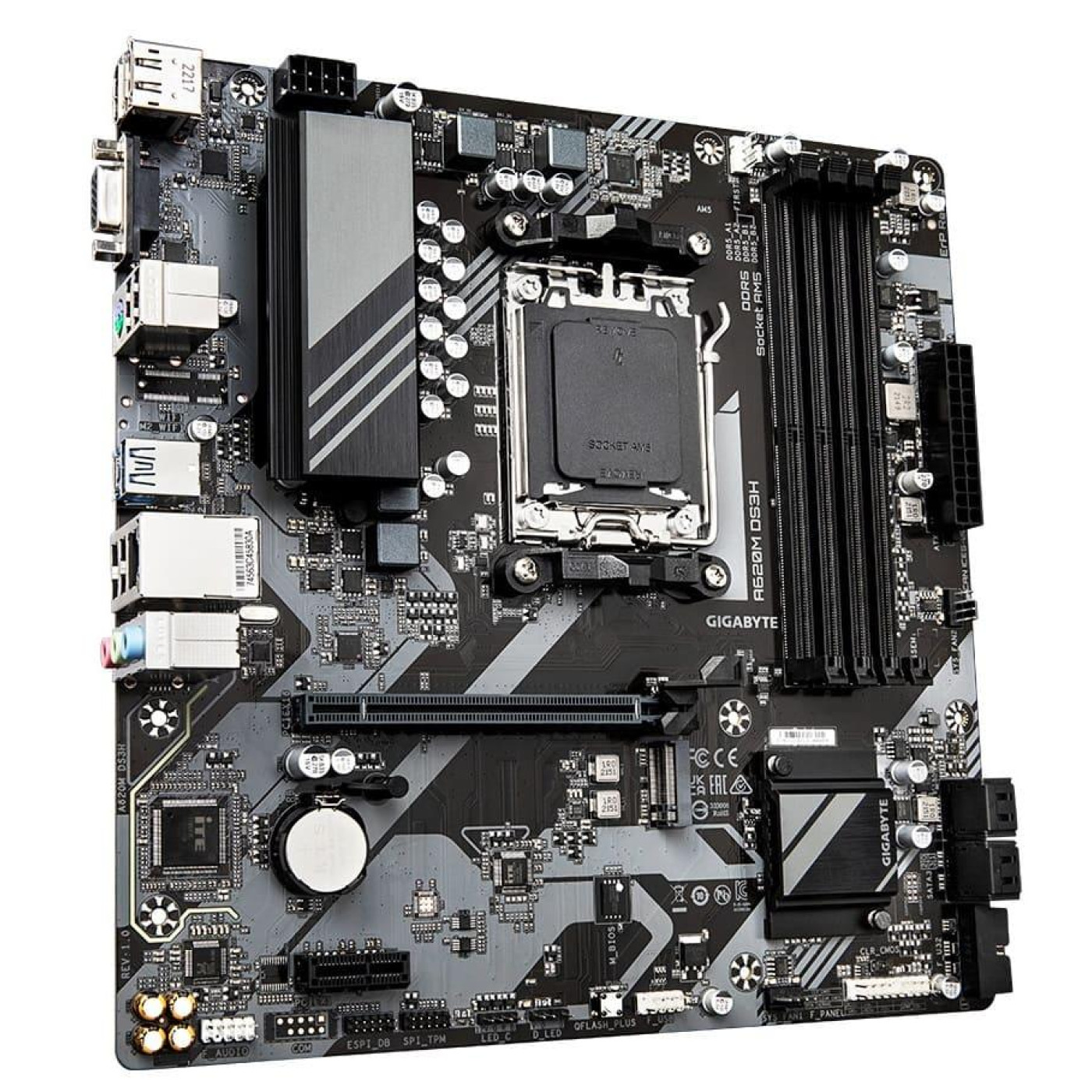 Материнська плата Gigabyte A620M DS3H (A620M DS3H) (Socket AM5, AMD A620, Micro-ATX)