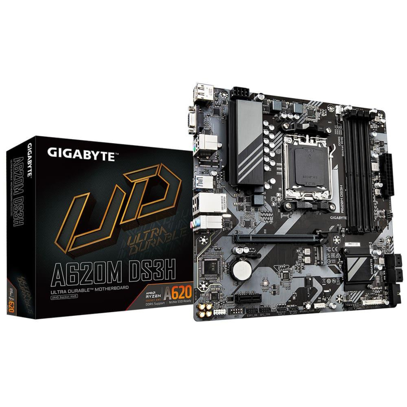 Материнська плата Gigabyte A620M DS3H (A620M DS3H) (Socket AM5, AMD A620, Micro-ATX)