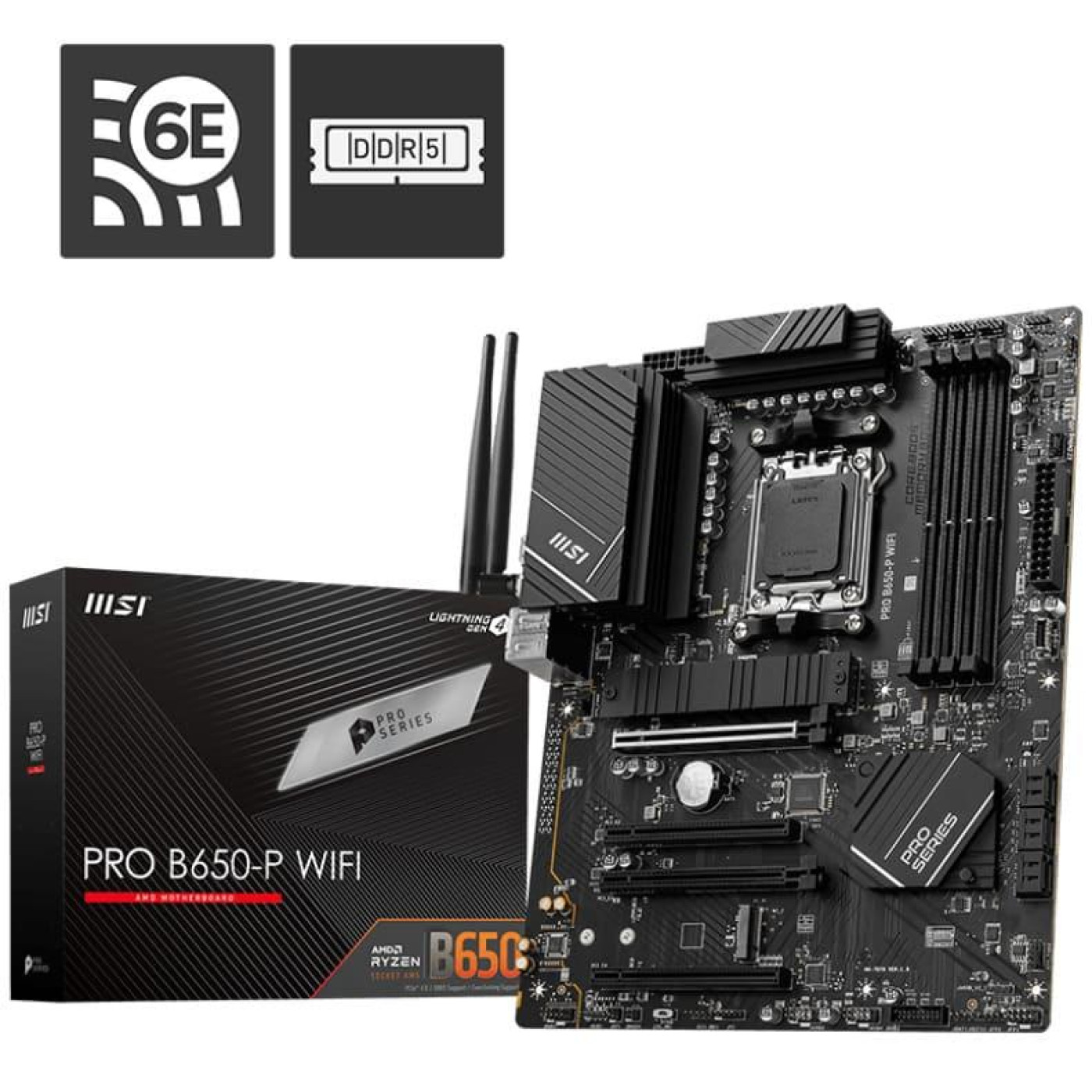Материнська плата MSI PRO B650-P WIFI (PRO B650-P WIFI) (Socket AM5, AMD B650, ATX) Б/в