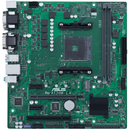 Материнська плата ASUS PRO A520M-C II/CSM (PRO A520M-C II/CSM) (Socket AM4, AMD A520, Micro-ATX)