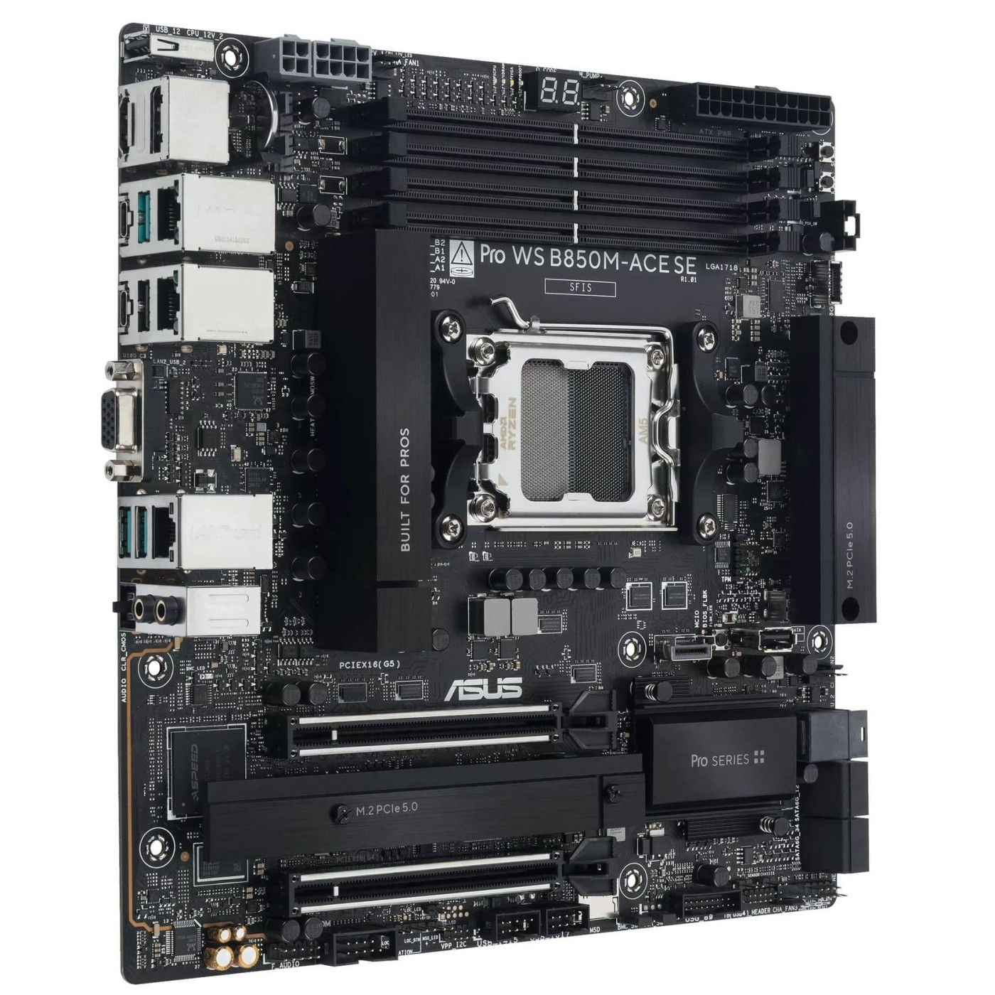Материнская плата ASUS PRO WS B850M-ACE SE (PRO WS B850M-ACE SE) (Socket AM5, AMD B850, Micro-ATX) U1