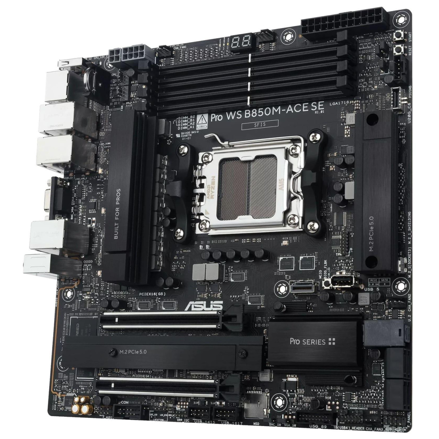 Материнская плата ASUS PRO WS B850M-ACE SE (PRO WS B850M-ACE SE) (Socket AM5, AMD B850, Micro-ATX) U1