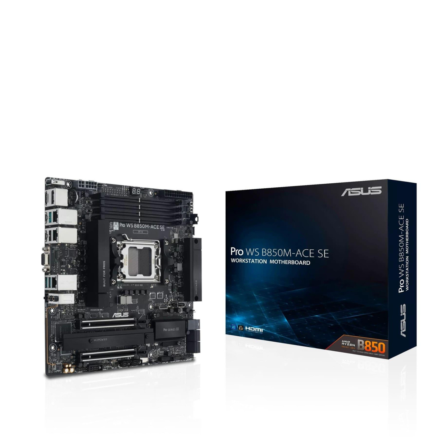 Материнская плата ASUS PRO WS B850M-ACE SE (PRO WS B850M-ACE SE) (Socket AM5, AMD B850, Micro-ATX) U1