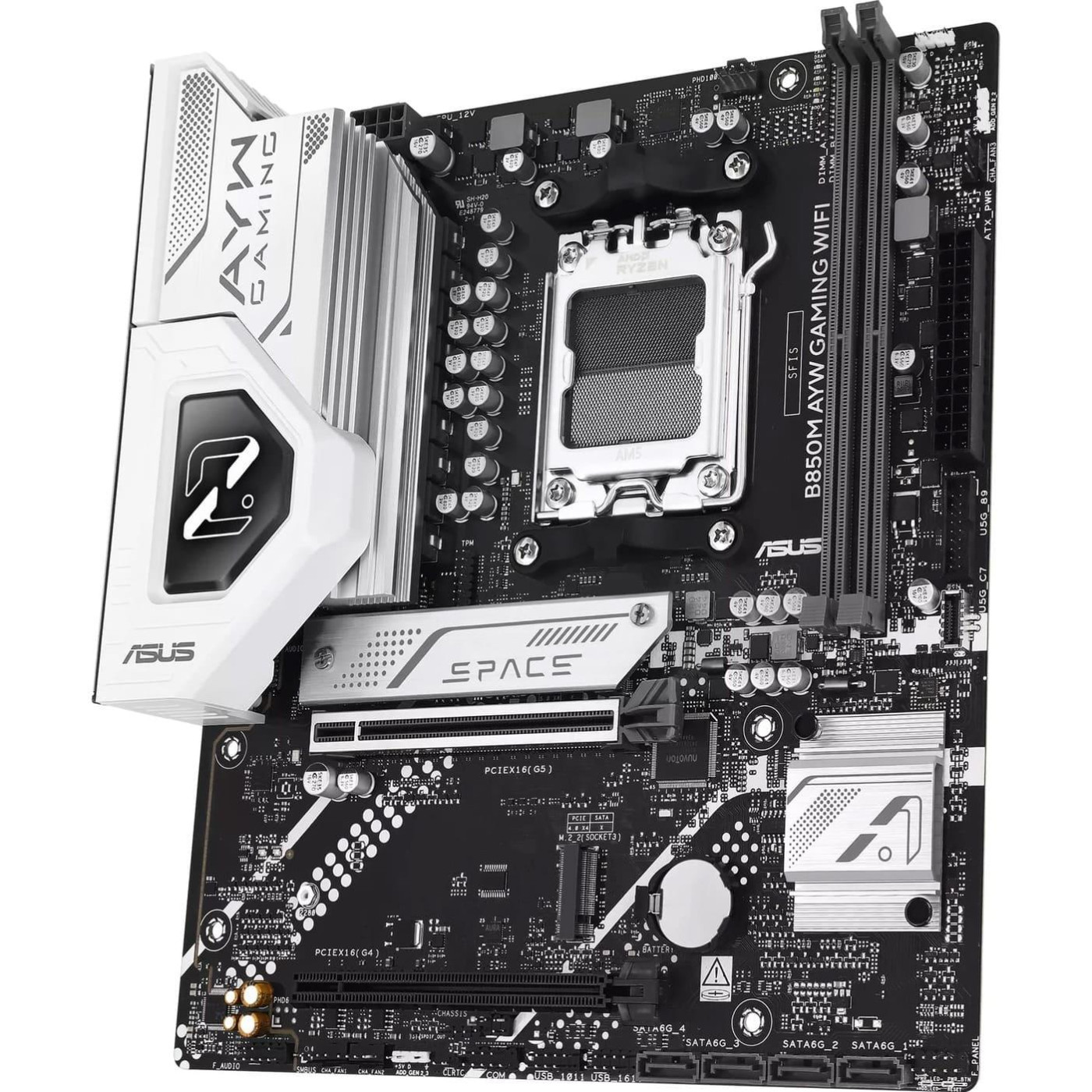 Материнская плата ASUS B850M AYW GAMING WIFI (B850M AYW GAMING WIFI) (Socket AM5, AMD B850, Micro-ATX)