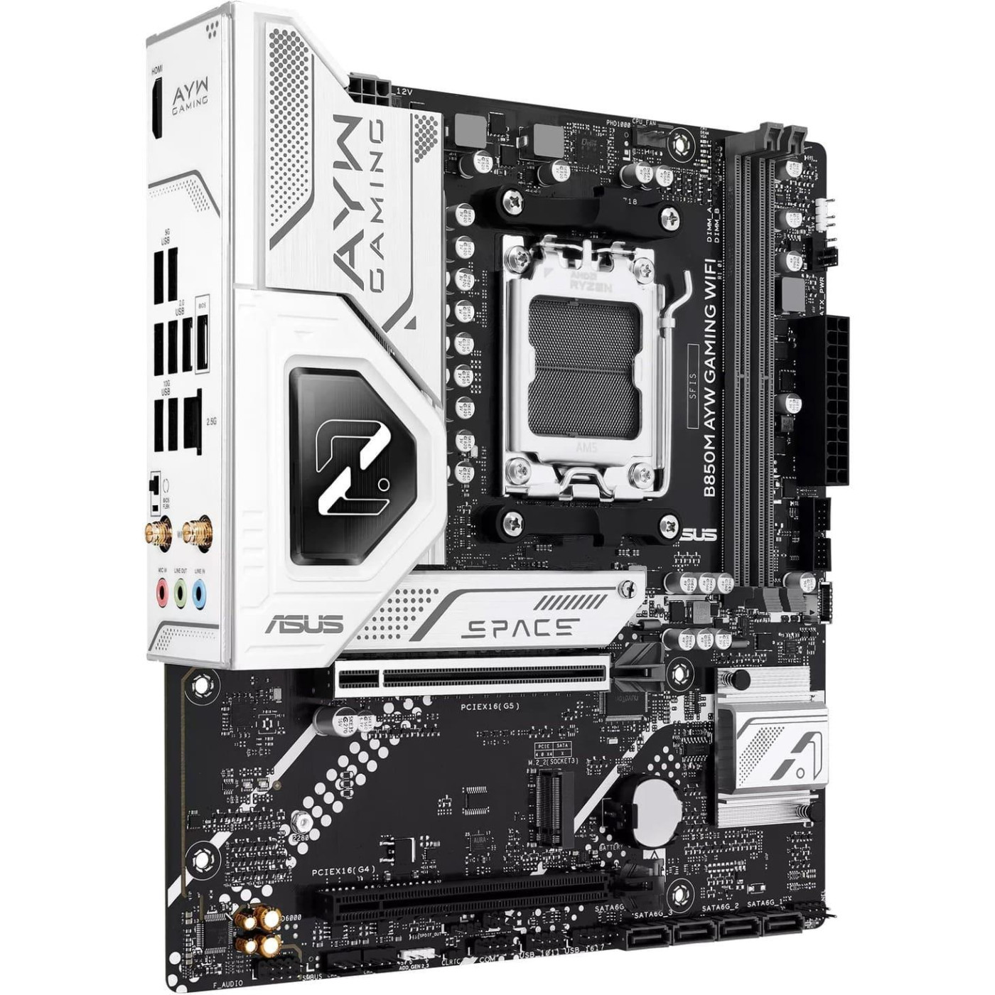 Материнская плата ASUS B850M AYW GAMING WIFI (B850M AYW GAMING WIFI) (Socket AM5, AMD B850, Micro-ATX)