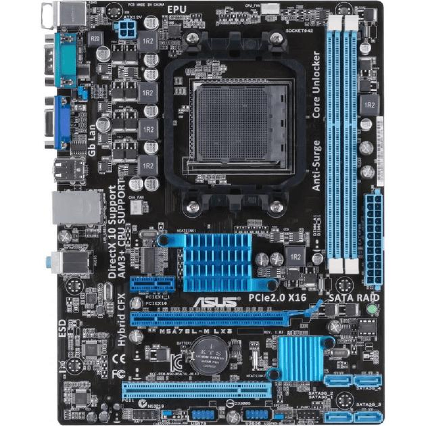 Материнська плата ASUS M5A78L-M LX3 (M5A78L-M LX3) (Socket AM3+, AMD 760G, Micro-ATX) Б/в