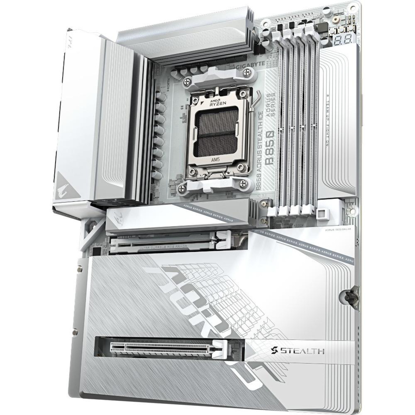 Материнська плата Gigabyte B850 AORUS STEALTH ICE (B850 AORUS STEALTH ICE) (Socket AM5, AMD B850, ATX)