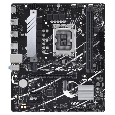 Материнська плата ASUS PRIME B760M-R D4 (PRIME B760M-R D4) (Socket 1700, Intel B760, Micro-ATX)