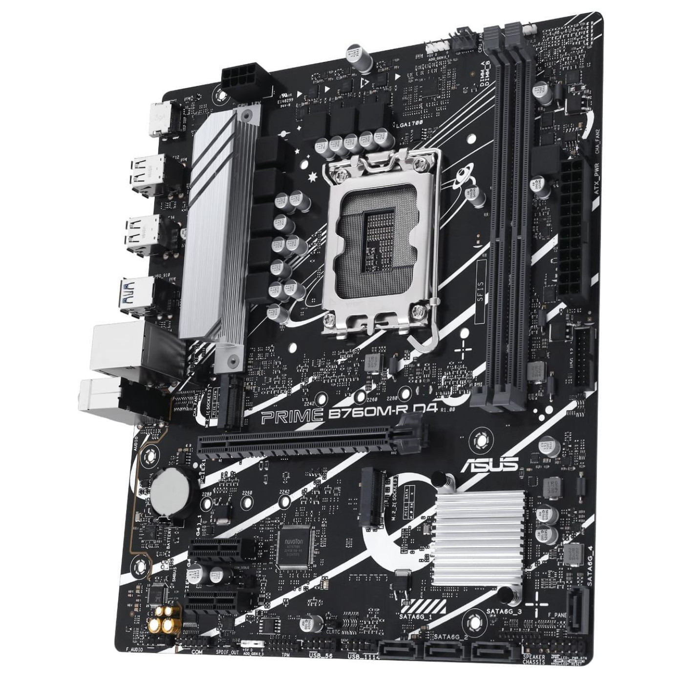 Материнська плата ASUS PRIME B760M-R D4 (PRIME B760M-R D4) (Socket 1700, Intel B760, Micro-ATX)
