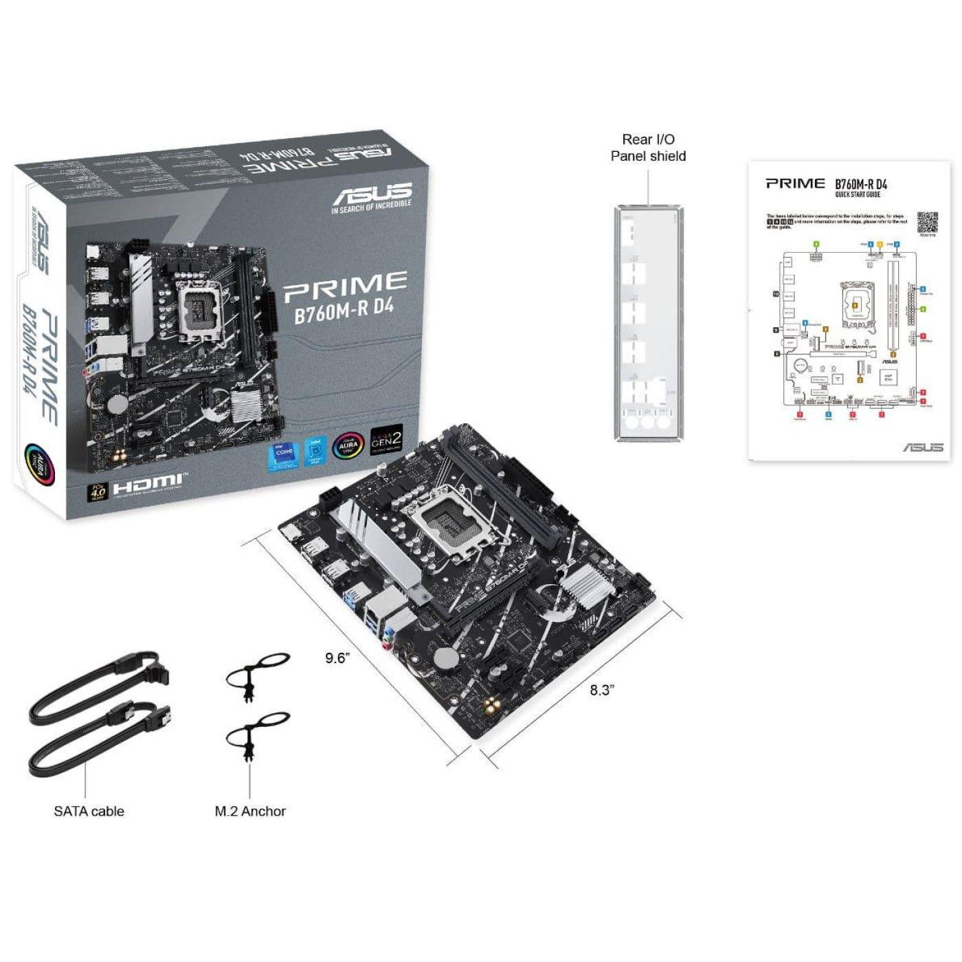 Материнська плата ASUS PRIME B760M-R D4 (PRIME B760M-R D4) (Socket 1700, Intel B760, Micro-ATX)