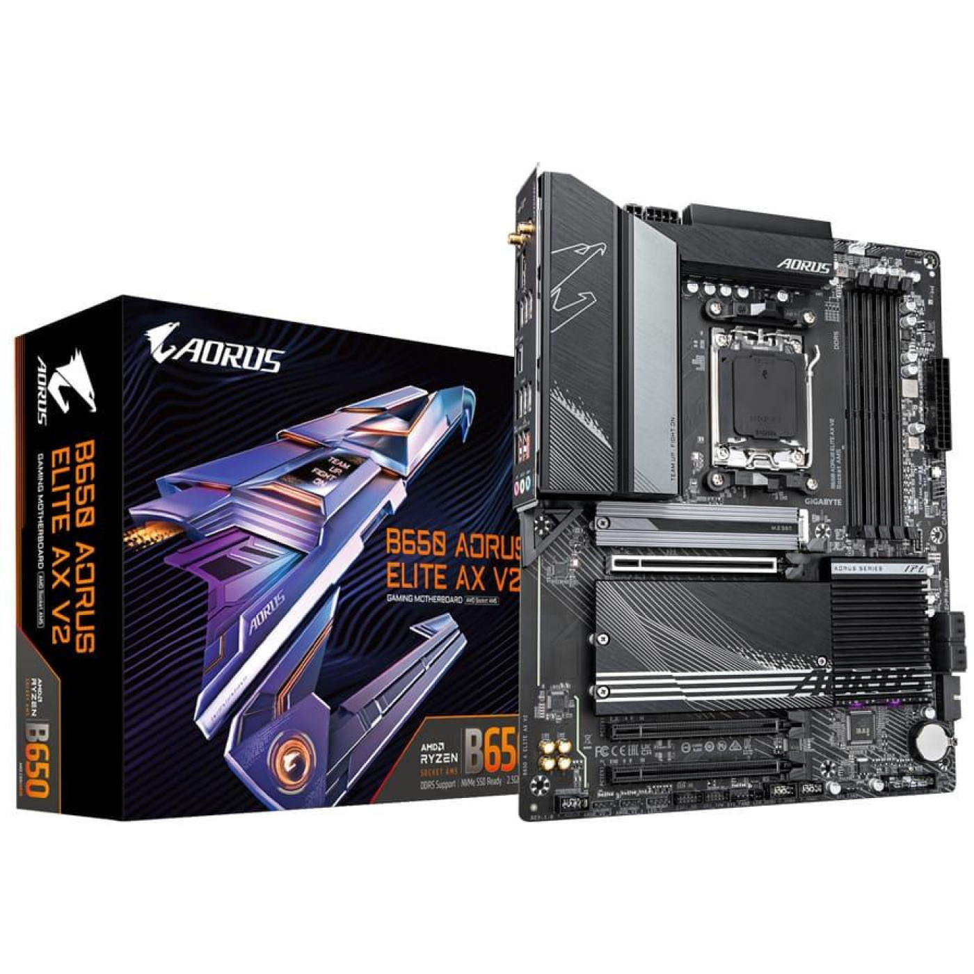 Материнська плата Gigabyte B650 AORUS ELITE AX V2 (B650 AORUS ELITE AX V2) (Socket AM5, AMD B650, ATX)