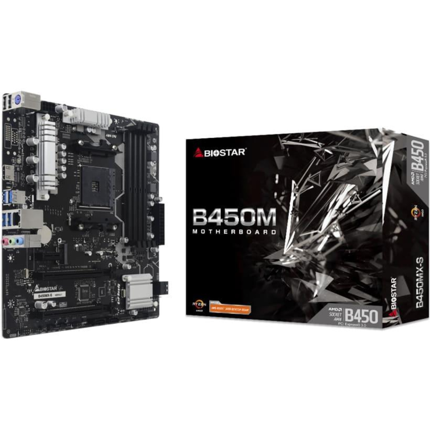 Материнська плата Biostar B450MX-S (B450MX-S) (Socket AM4, AMD B450, Micro-ATX) Б/в