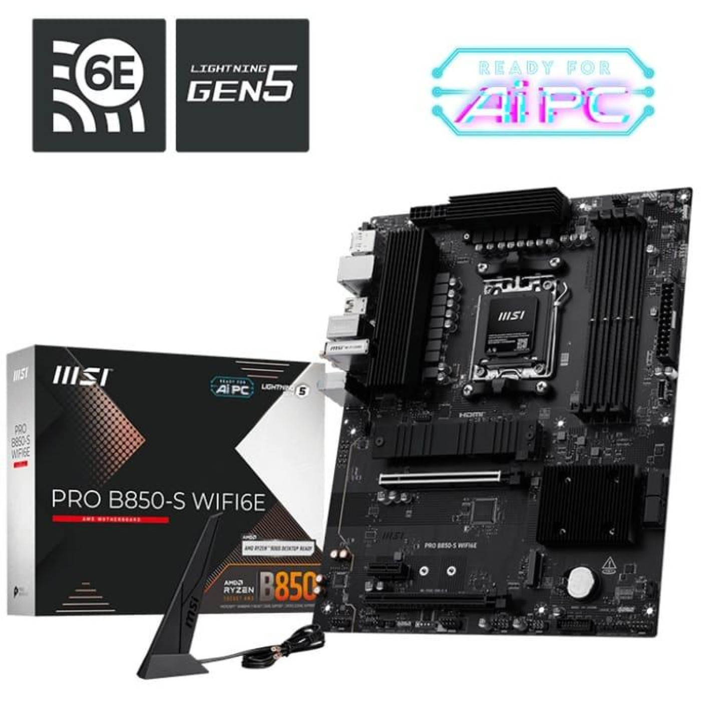 Материнская плата MSI PRO B850-S WIFI6E (PRO B850-S WIFI6E) (Socket AM5, AMD B850, ATX)