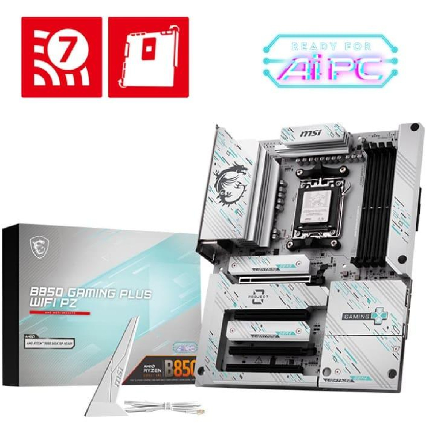 Материнская плата MSI B850 GAMING PLUS WIFI PZ (B850 GAMING PLUS WIFI PZ) (Socket AM5, AMD B850, ATX)