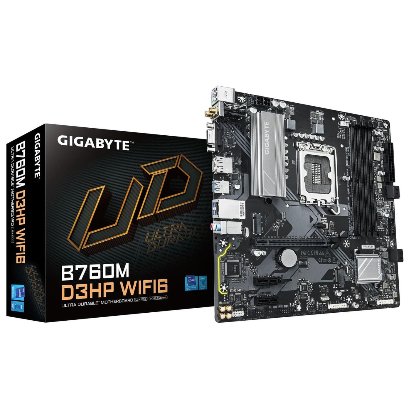 Материнская плата Gigabyte B760M D3HP WIFI6 (B760M D3HP WIFI6) (Socket 1700, Intel B760, Micro-ATX)