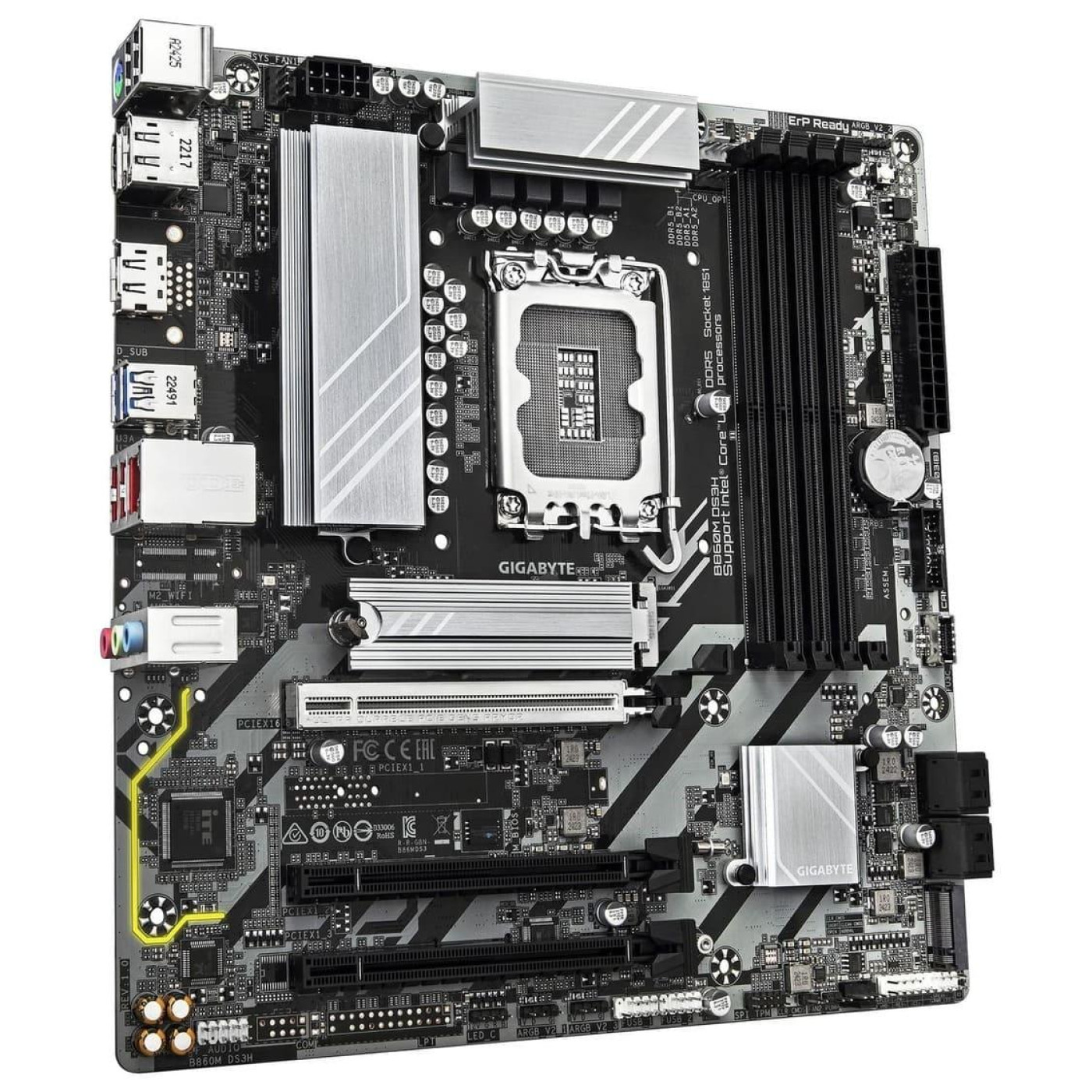 Материнська плата Gigabyte B860M DS3H (B860M DS3H) (Socket 1851, Intel B860, Micro-ATX)