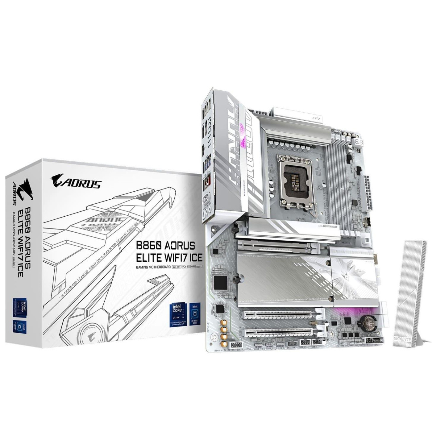 Материнська плата Gigabyte B860 AORUS ELITE WIFI7 ICE (B860 AORUS ELITE WIFI7 ICE) (Socket 1851, Intel B860, ATX)