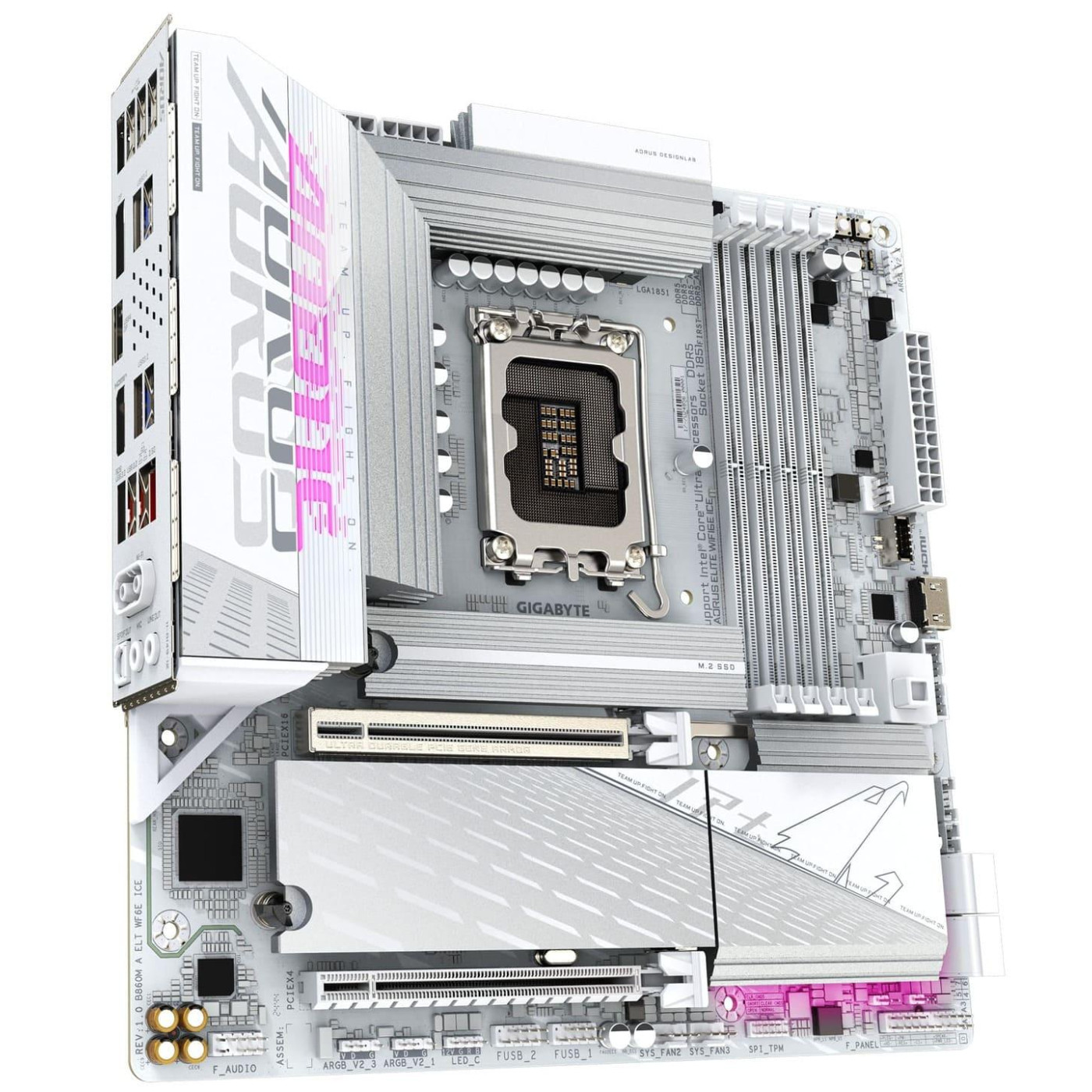 Материнська плата Gigabyte B860M AORUS ELITE WIFI6E ICE (B860M AORUS ELITE WIFI6E ICE) (Socket 1851, Intel B860, Micro-ATX)