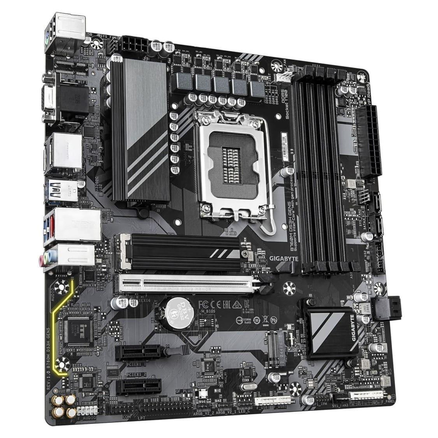 Материнская плата GIGABYTE B760M DS3H GEN5 (B760M DS3H GEN5) (Socket 1700, Intel B760, Micro-ATX)