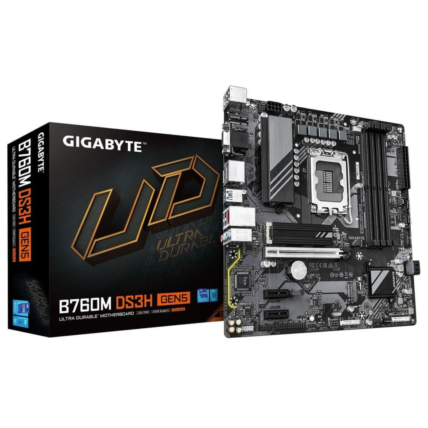 Материнская плата GIGABYTE B760M DS3H GEN5 (B760M DS3H GEN5) (Socket 1700, Intel B760, Micro-ATX)