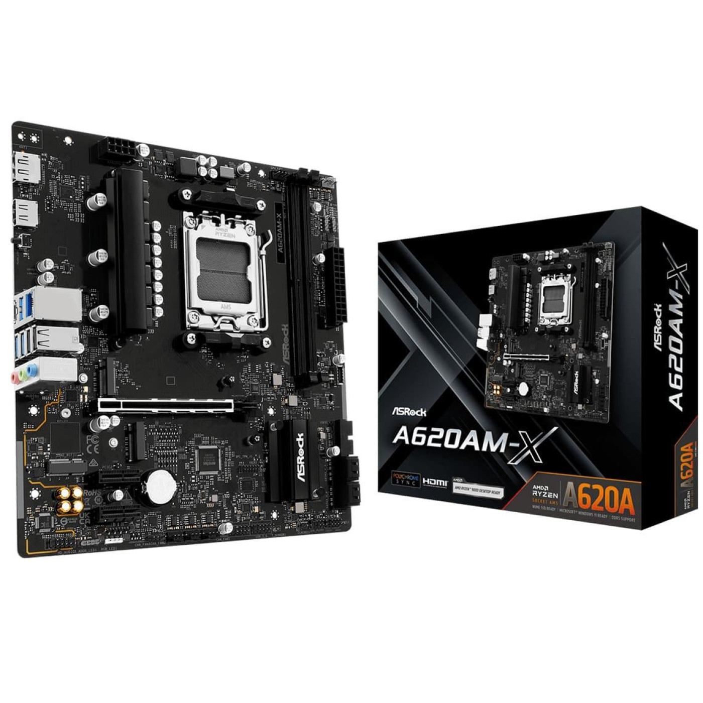 Материнська плата AsRock A620AM-X (A620AM-X) (Socket AM5, AMD A620A, Micro-ATX)