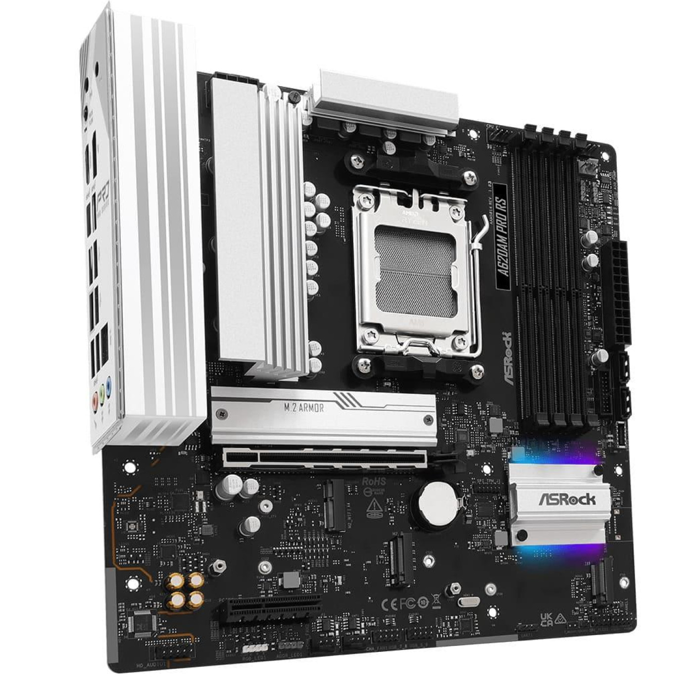 Материнська плата AsRock A620AM PRO RS (A620AM PRO RS) (Socket AM5, AMD A620A, Micro-ATX)