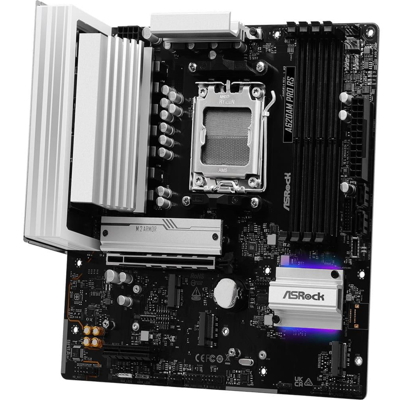 Материнська плата AsRock A620AM PRO RS (A620AM PRO RS) (Socket AM5, AMD A620A, Micro-ATX)