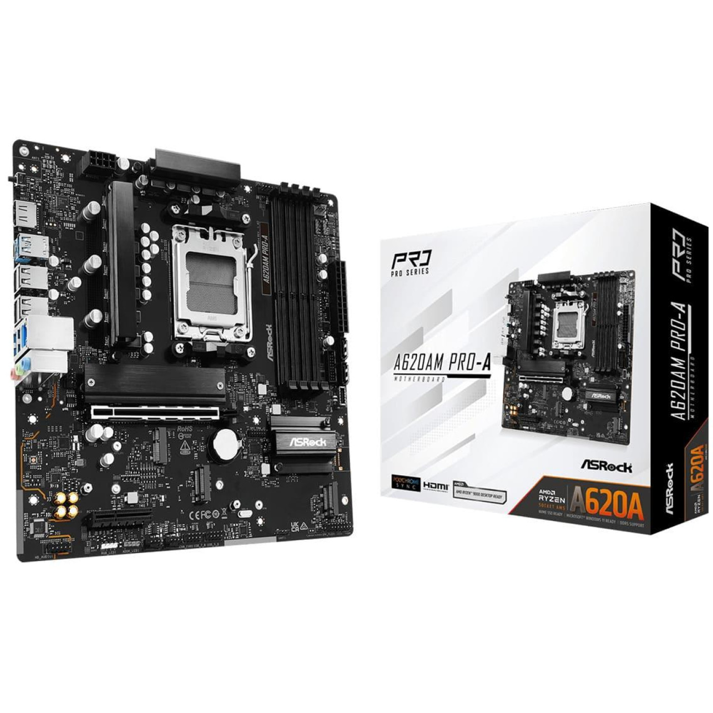 Материнська плата AsRock A620AM PRO-A (A620AM PRO-A) (Socket AM5, AMD A620A, Micro-ATX)