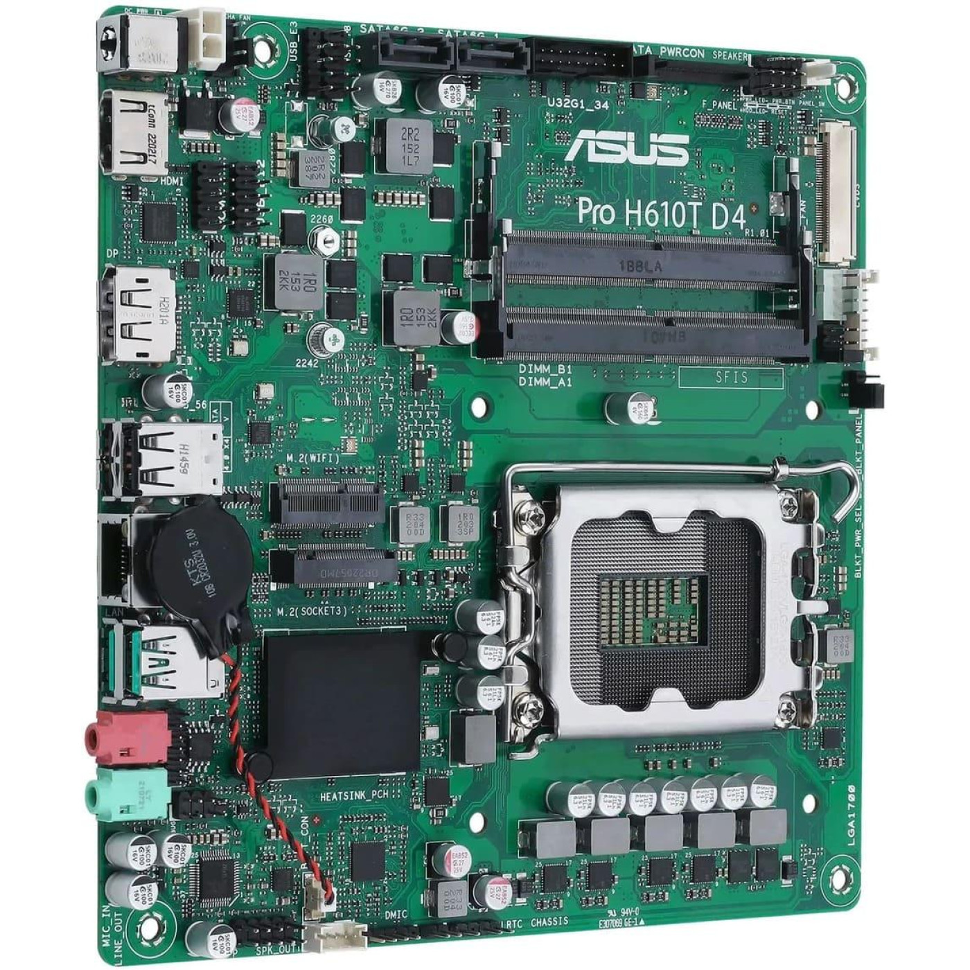 Материнська плата ASUS PRO H610T D4-CSM (PRO H610T D4-CSM) (Socket 1700, Intel H610, Mini-ITX)