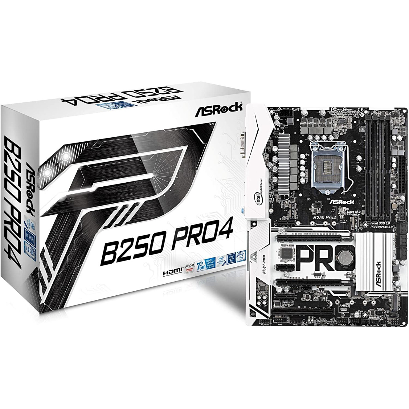 Материнская плата AsRock B250 Pro4 (B250 Pro4) (Socket 1151, Intel B250, ATX) Б/у