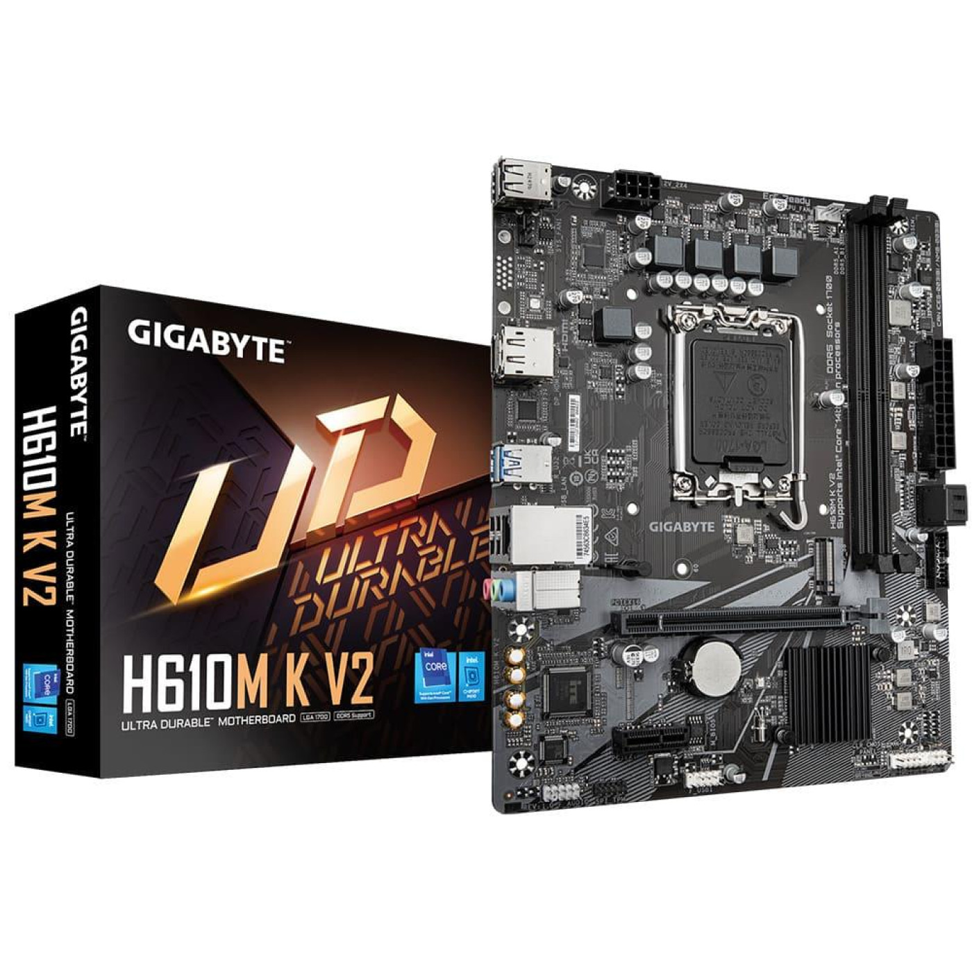 Материнська плата Gigabyte H610M K V2 (H610M K V2) (Socket 1700, Intel H610, Micro-ATX) U1