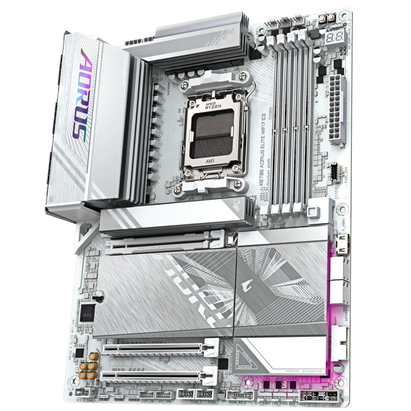 Материнська плата Gigabyte X870E AORUS ELITE WIFI7 ICE (X870E AORUS ELITE WIFI7 ICE) (Socket AM5, AMD X870E, ATX)