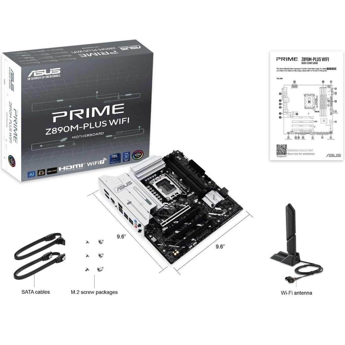 Материнська плата ASUS PRIME Z890M-PLUS WIFI (PRIME Z890M-PLUS WIFI) (Socket 1851, Intel Z890, Micro-ATX)