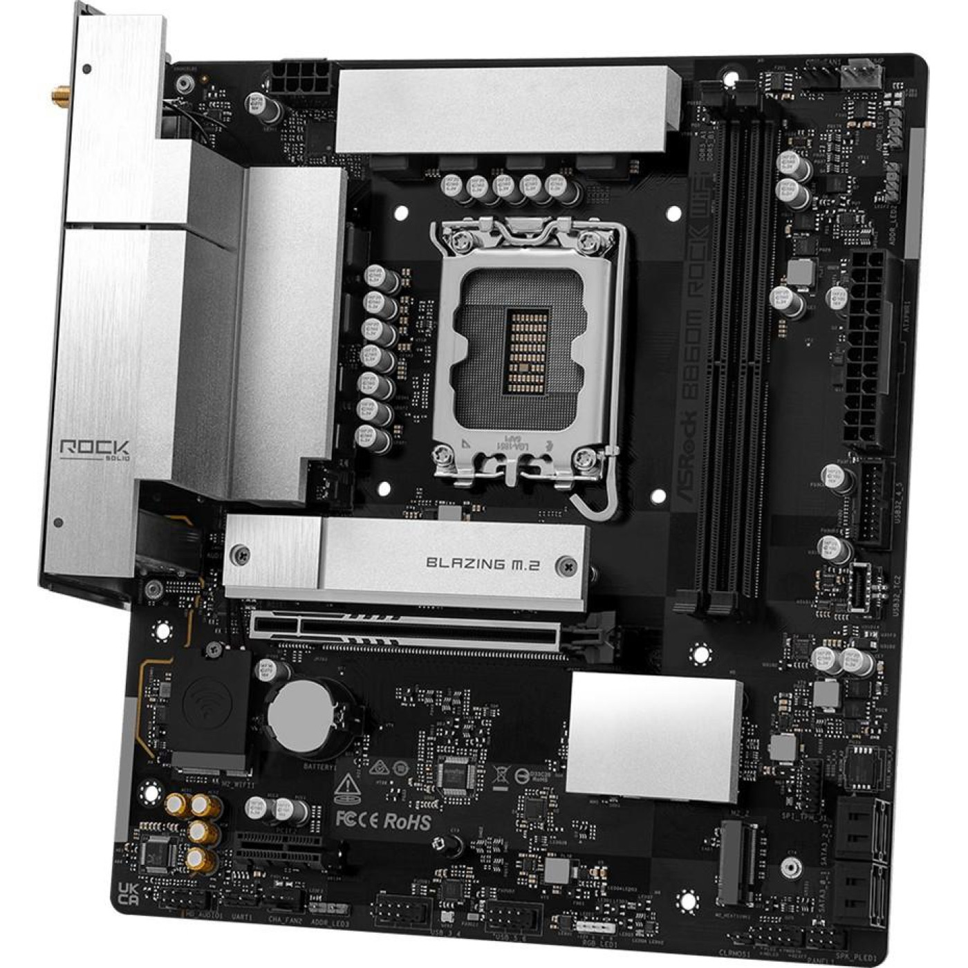 Материнська плата ASRock B860M ROCK WIFI (B860M ROCK WIFI) (Socket 1851, Intel B860, Micro-ATX)