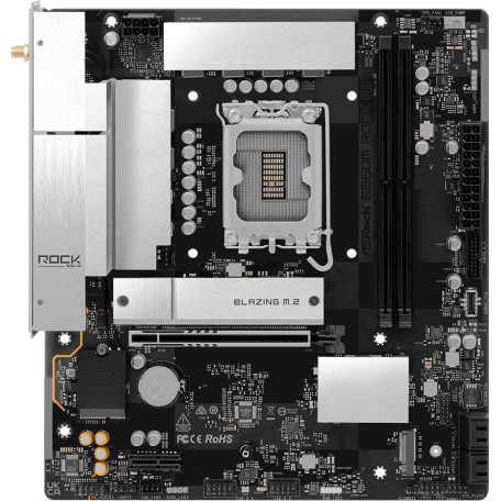 Материнська плата ASRock B860M ROCK WIFI (B860M ROCK WIFI) (Socket 1851, Intel B860, Micro-ATX)